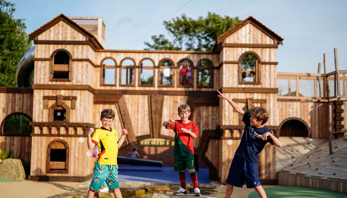 Children enjoying the Adventure Play attraction at Blenheim Palace