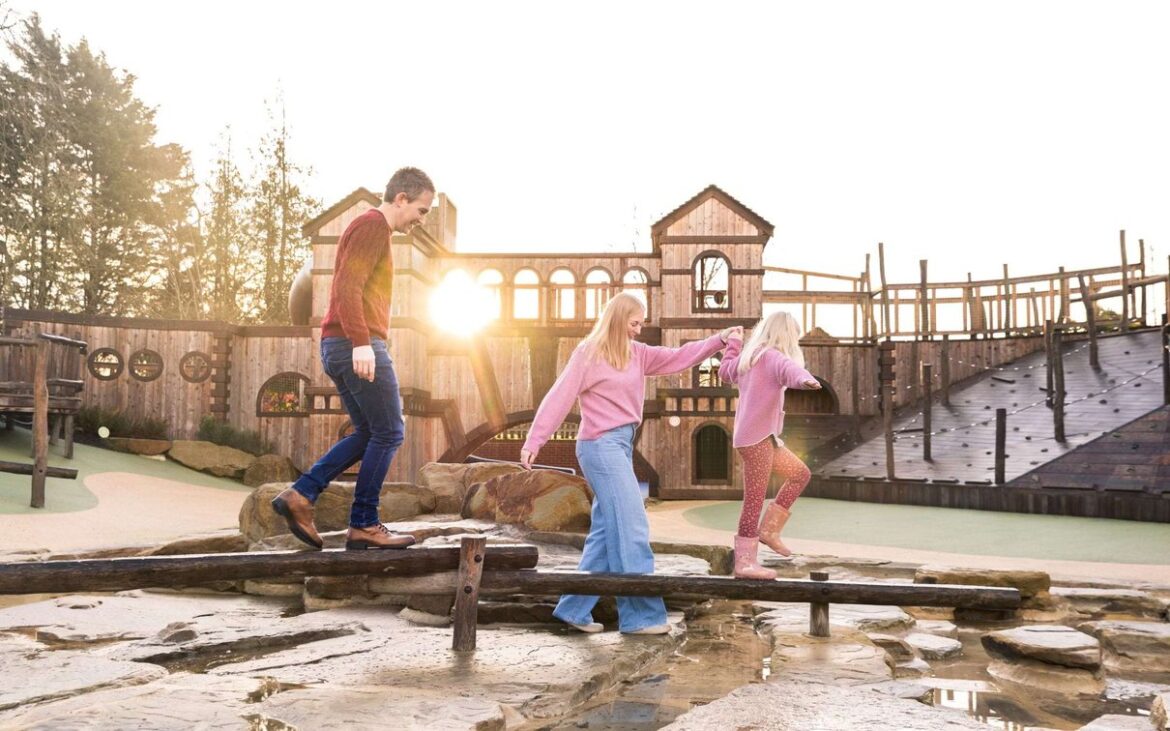 Family enjoying Adventure Play at Blenheim Palace