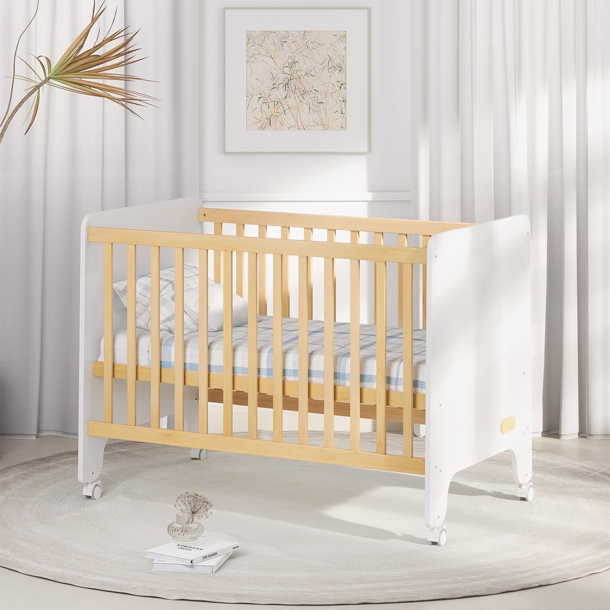 Boori Natty Compact Baby Cot with Mattress Bundle