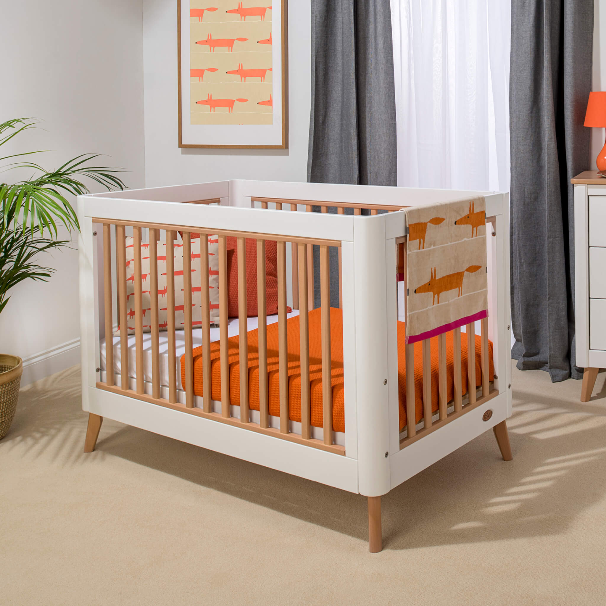 Boori Perla Cot Bed styled in a nursery