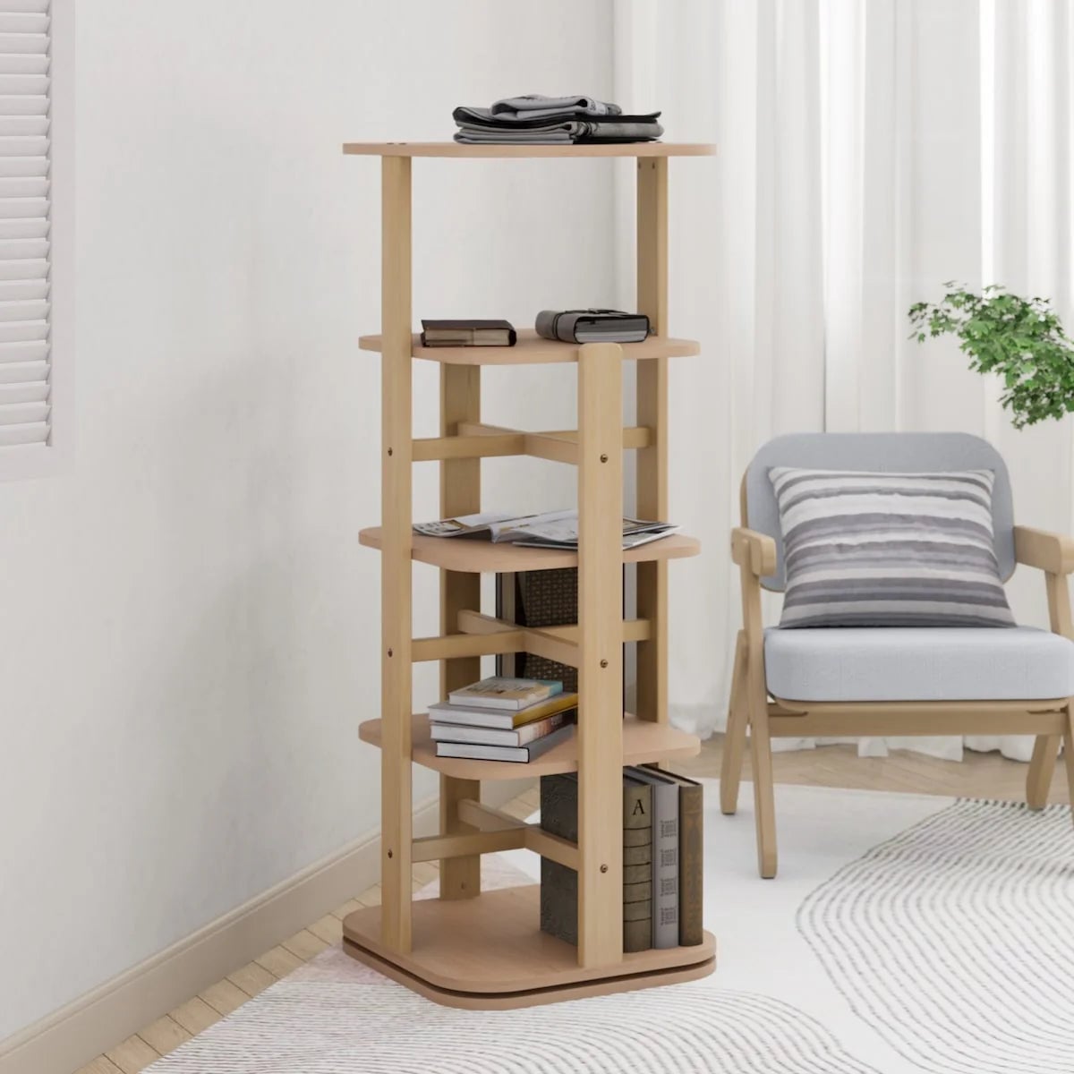 Boori Tall Tidy Rotating Bookshelf in a child room