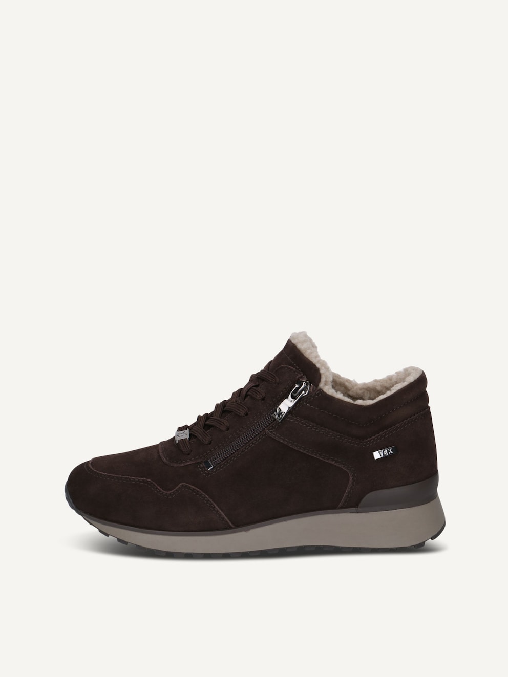 Brauner Caprice Ledersneaker mit Warmfutter