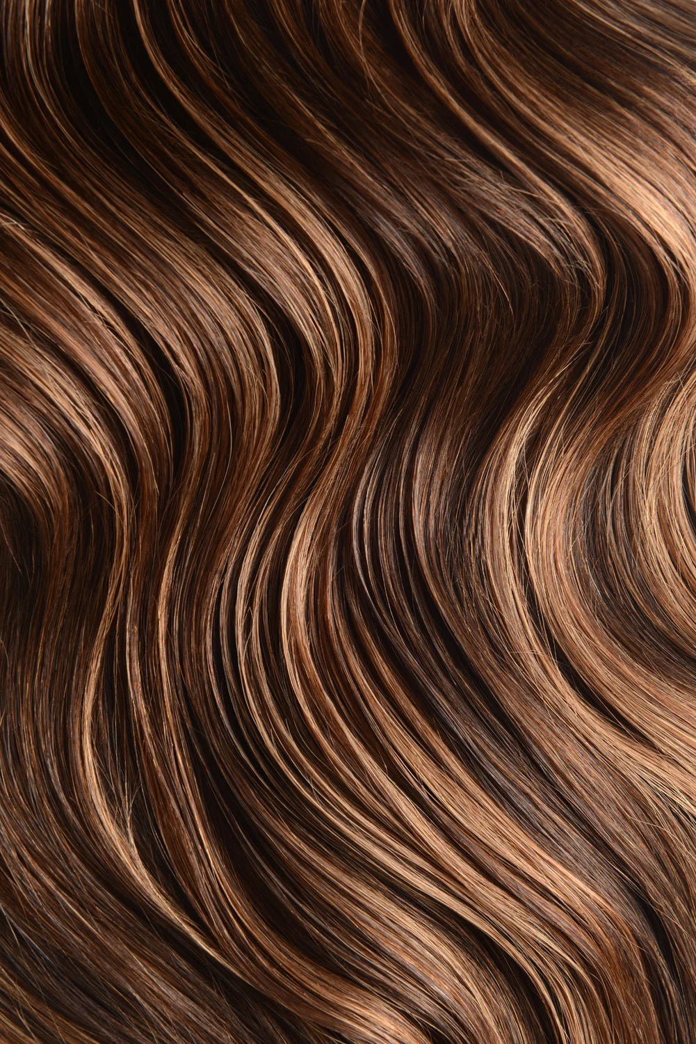Cinnamon Brownie double drawn seamless clip-in hair extensions