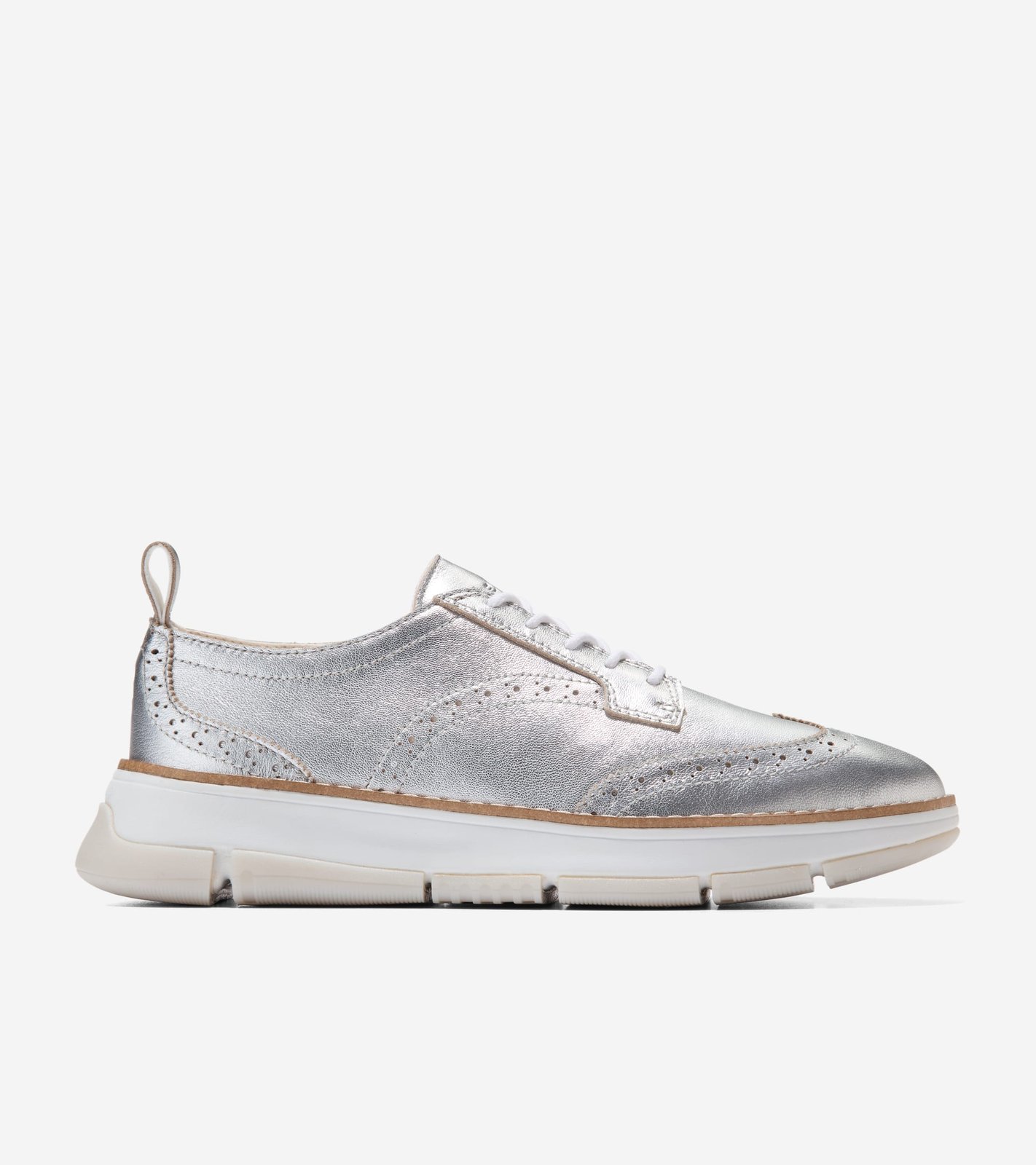 Oxford plateado ZERØGRAND Rella Wingtip de Cole Haan