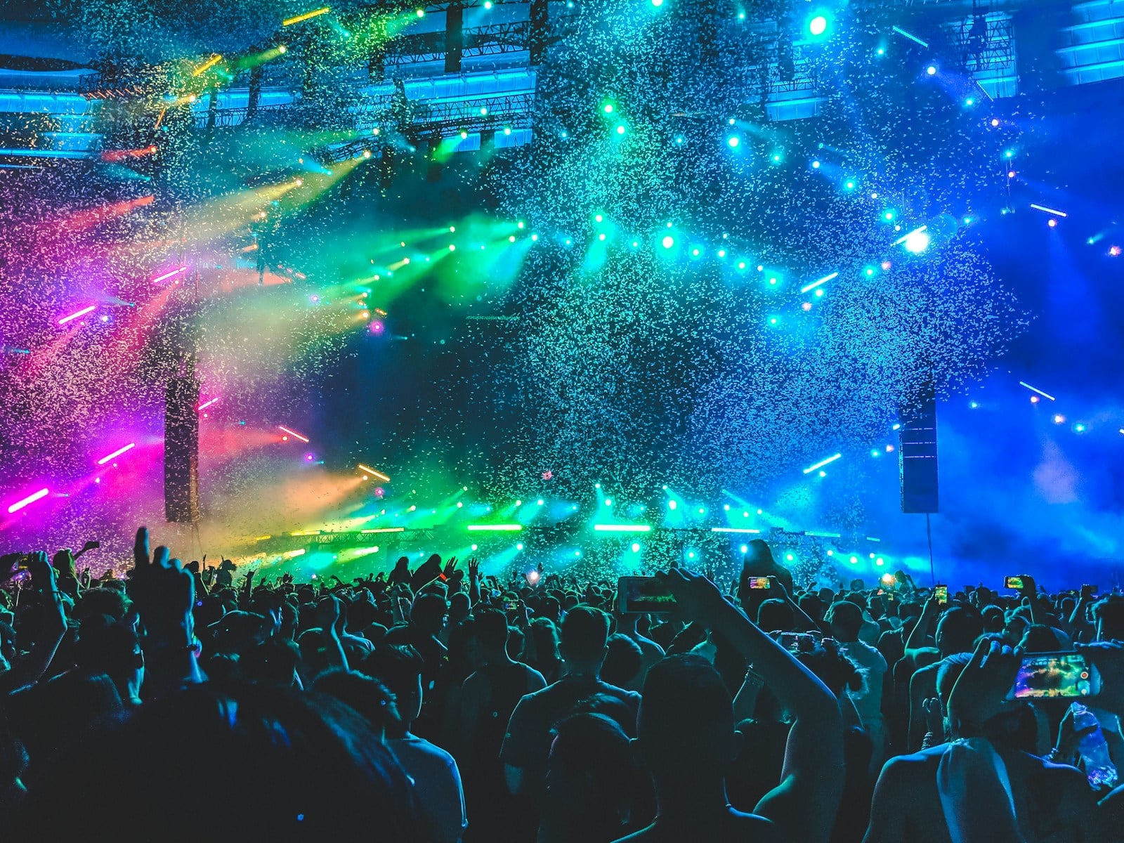 Performer on a brightly lit stage