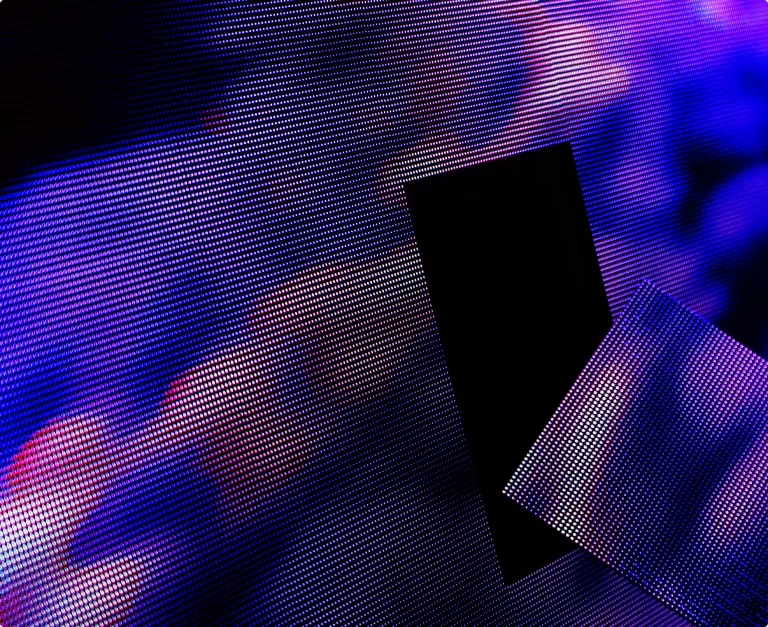 Close-up of Cosm LED display technology