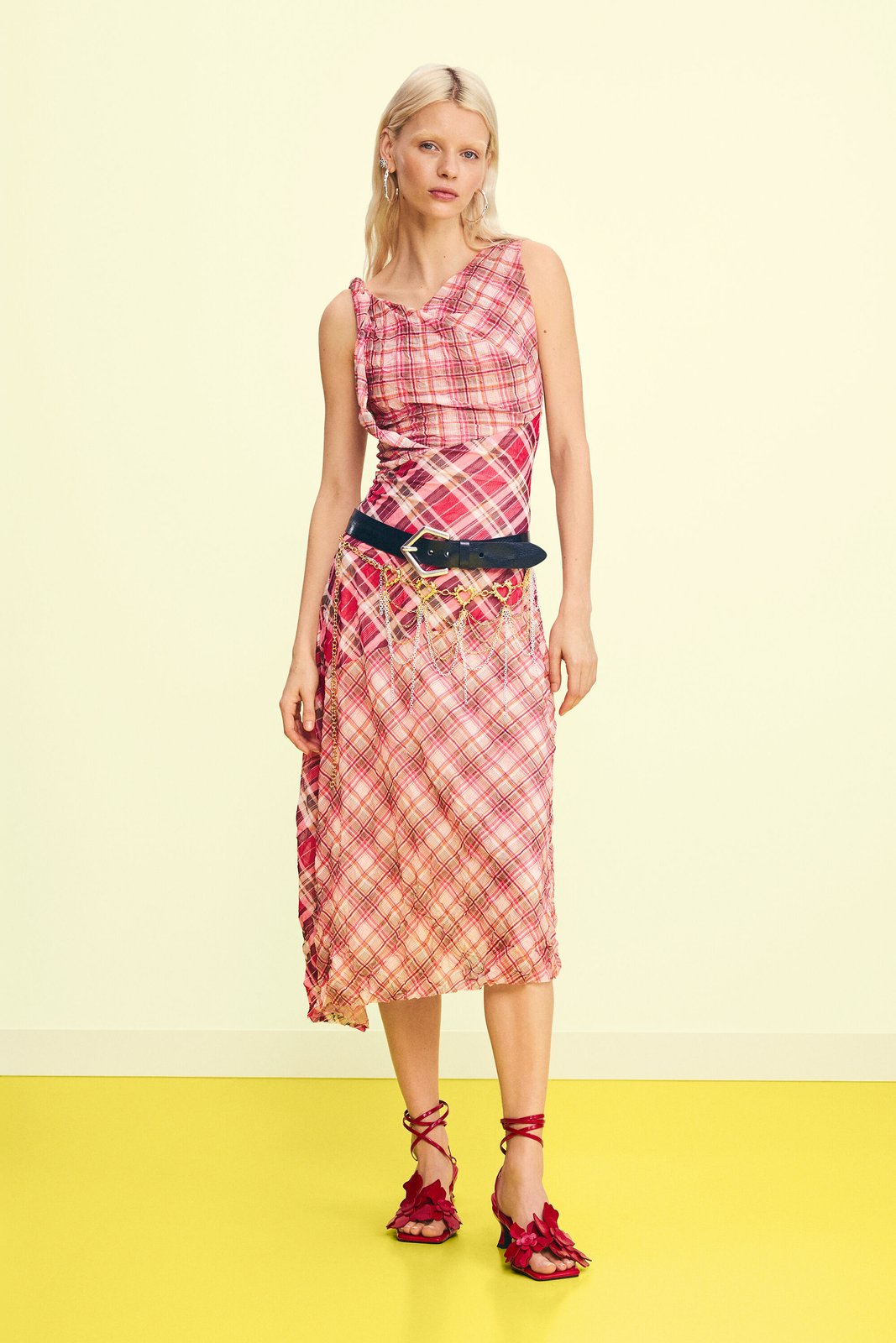 Robe à bretelles à carreaux Desigual