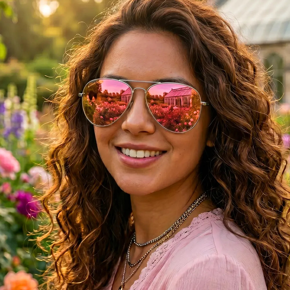 Persona usando lentes EagleEyes Celebrity Pink