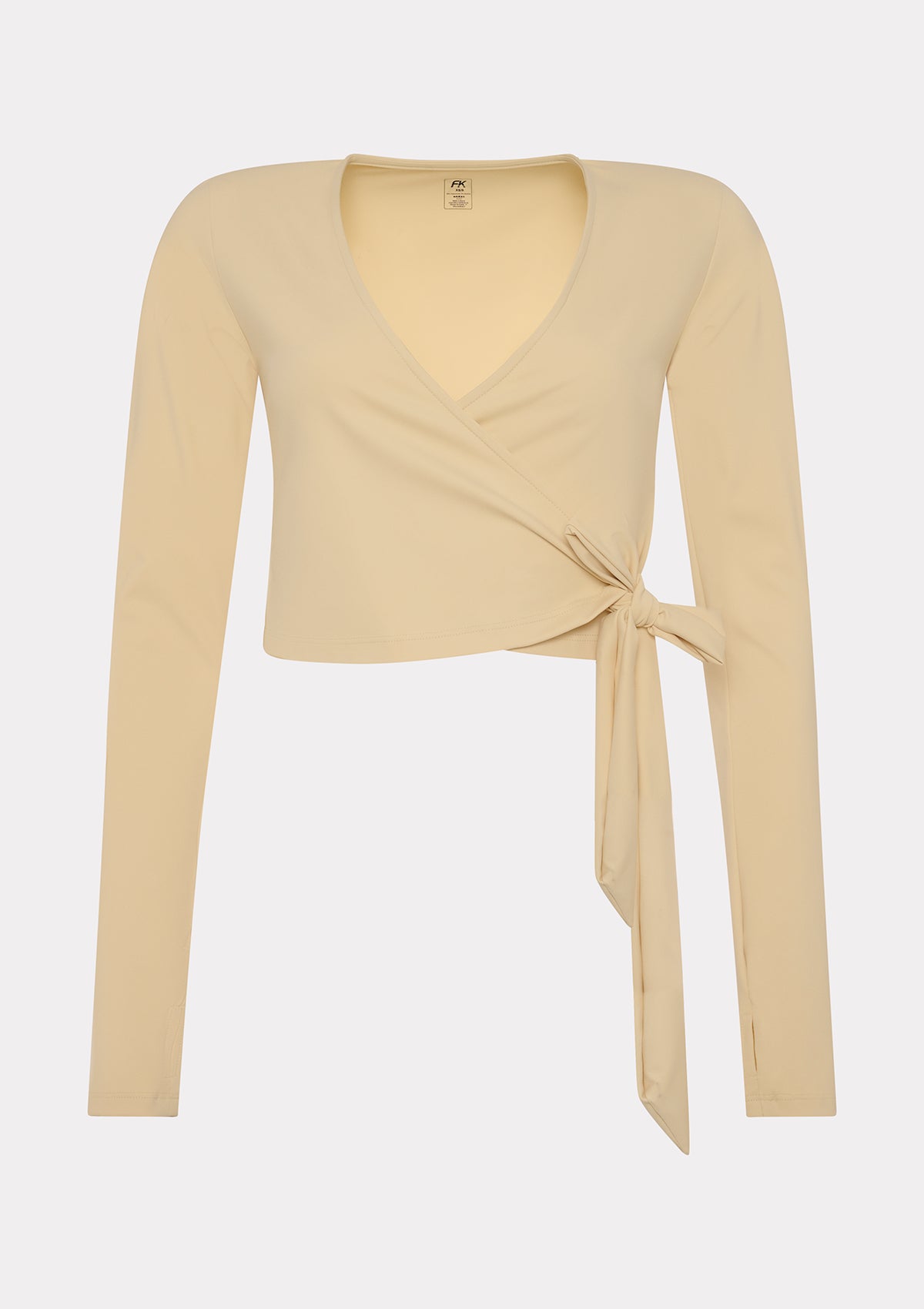 Top scaldacuore crema F**K con scollo a V