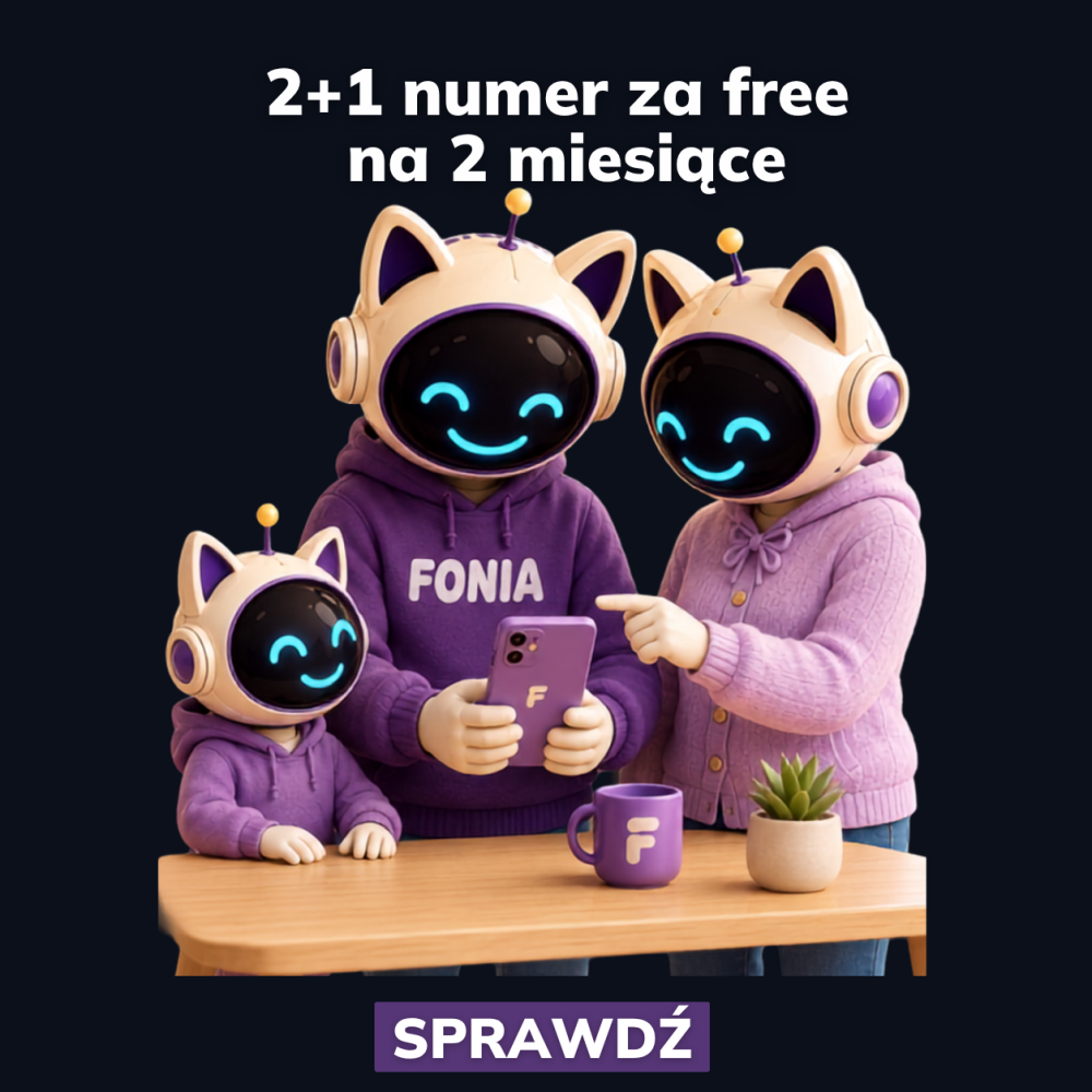 Scena promocyjna Fonia z rodziną i telefonami