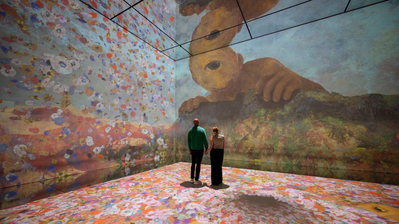 Projected Redon artwork in the Beyond Reality gallery at Frameless