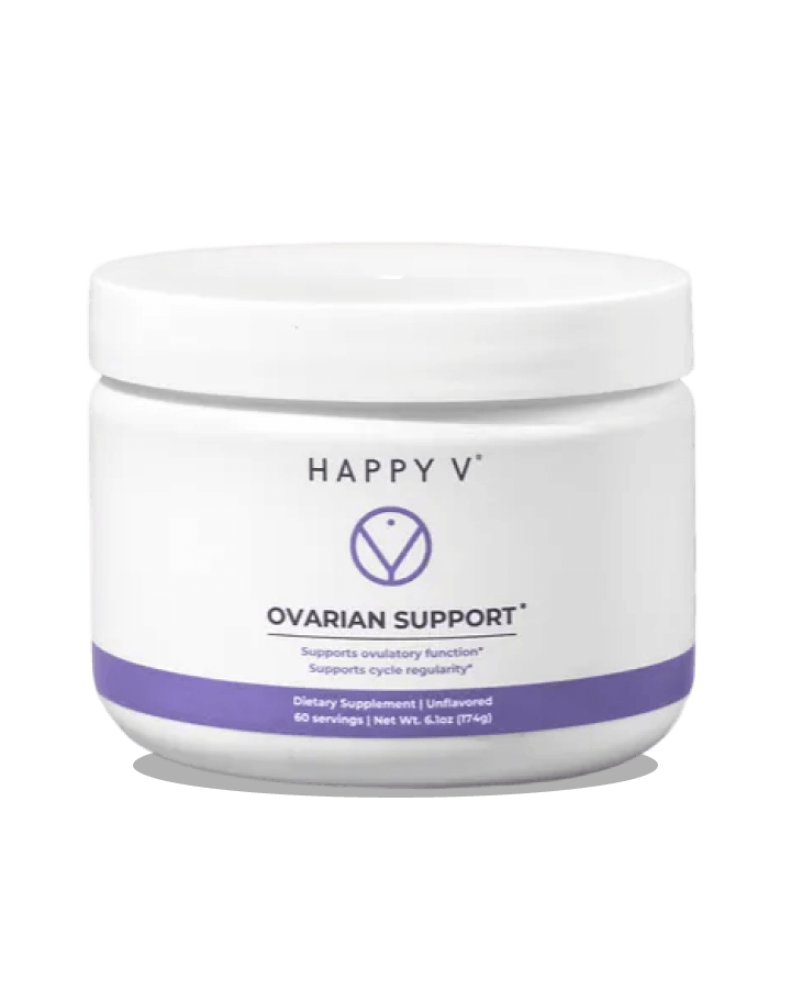 Happy V Ovarian Support supplement container