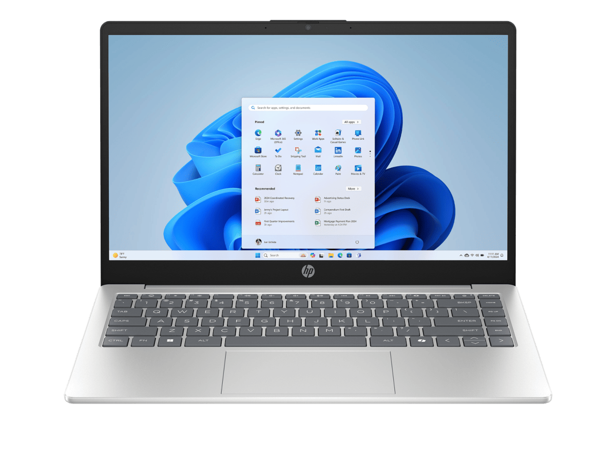 HP 14 inch Laptop AI 14-hc0035TU in silver
