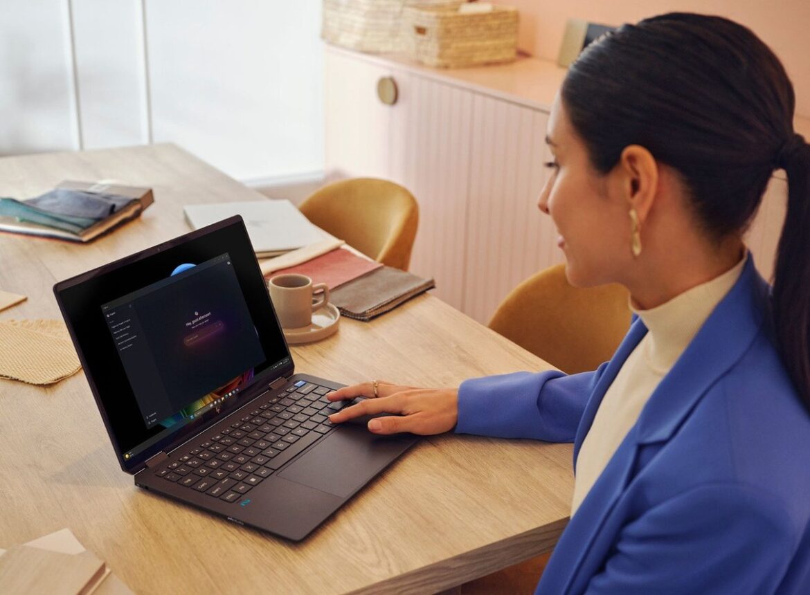 HP OmniBook Ultra Flip laptop in a lifestyle setting