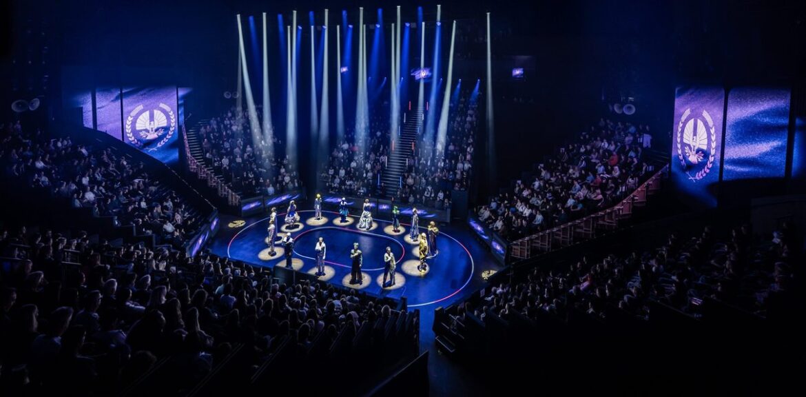 Tributes gathered on stage at The Hunger Games on Stage