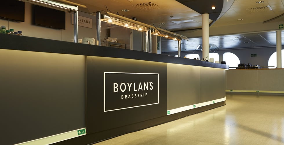 Boylans food counter aboard Irish Ferries Dublin Swift