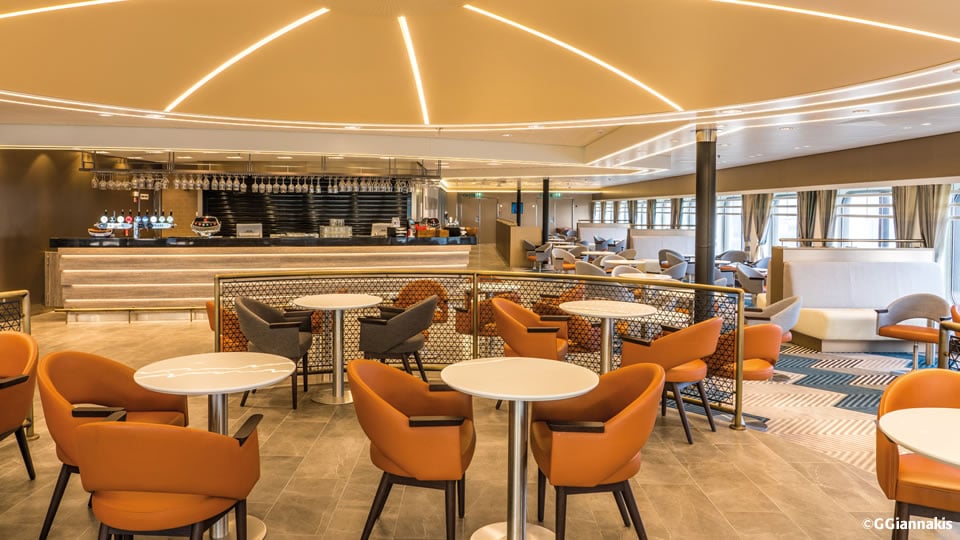 Maud Gonne bar and lounge aboard W. B. Yeats