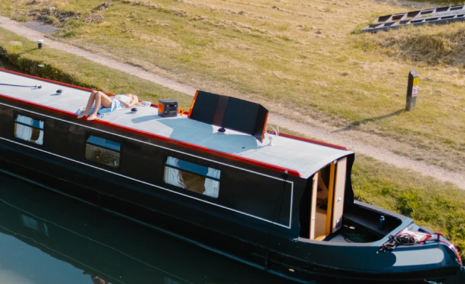 Jackery solar generator powering a narrowboat lifestyle