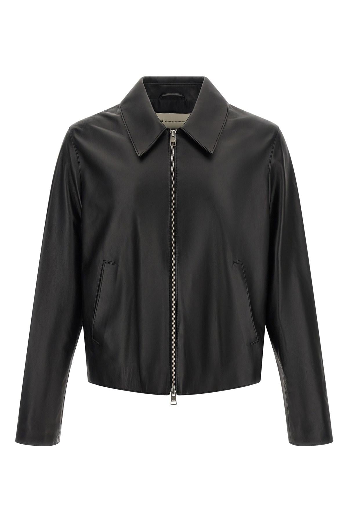 Ami leather jacket product photo