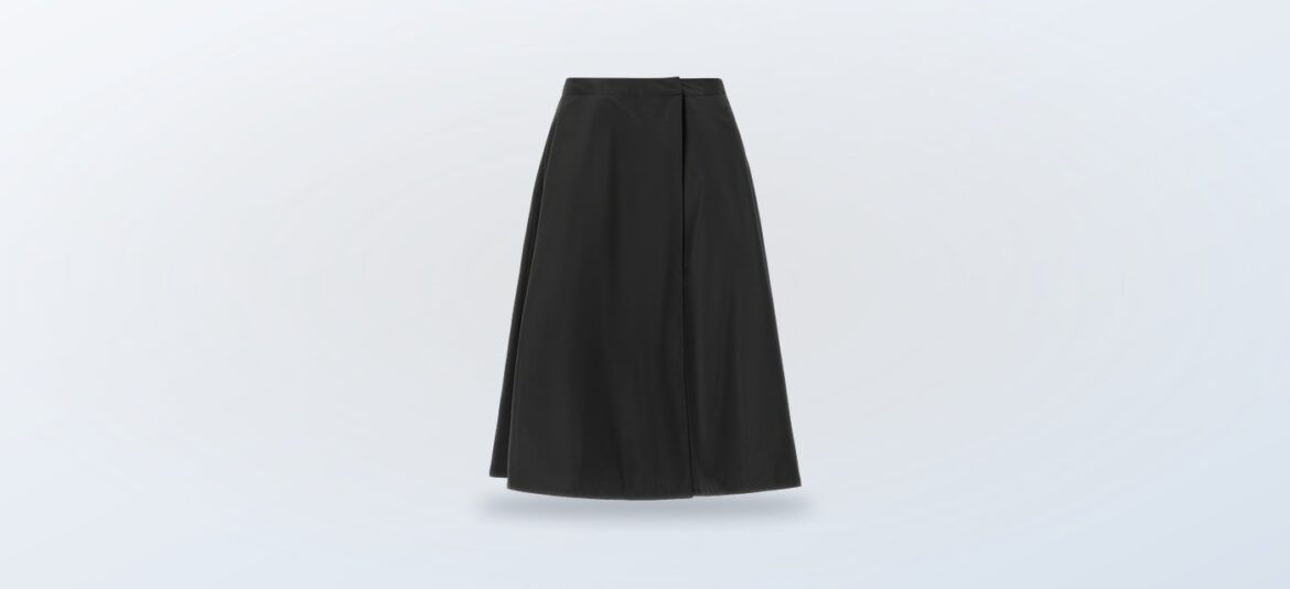 Moncler padded taffeta skirt in a black product view