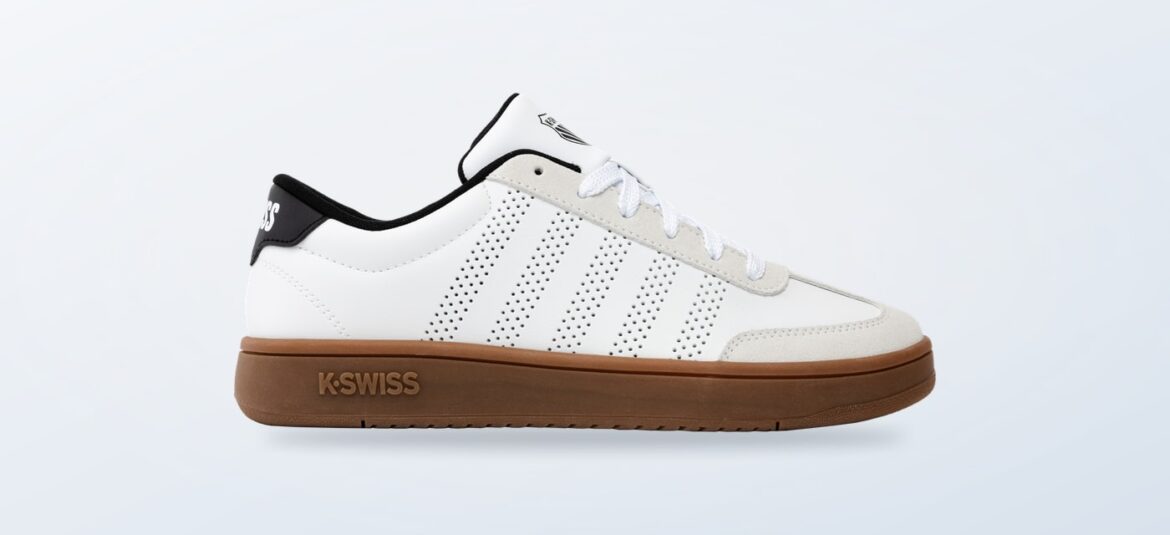 K-Swiss COURT OPEN T-TOE G Sneaker in Weiß, Schwarz und Gum