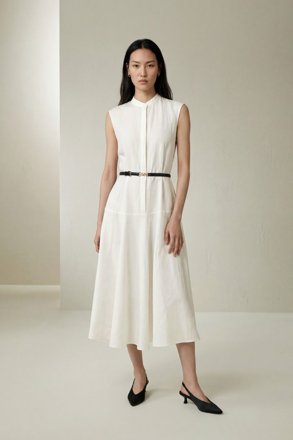 Natural White Nova Dress von Lilysilk