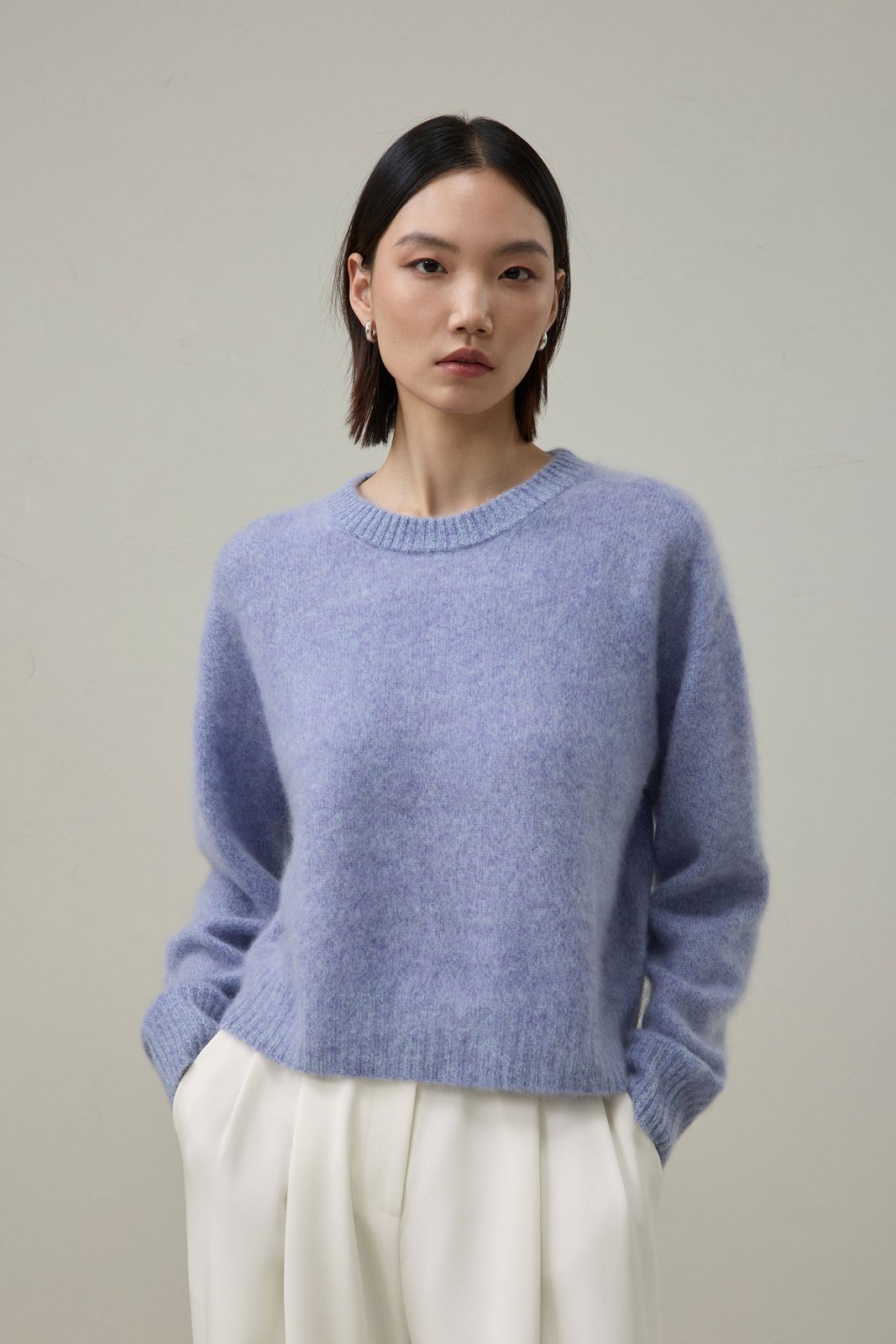 Lilysilk Brushed Two-Tone Seamless Cashmere Sweater