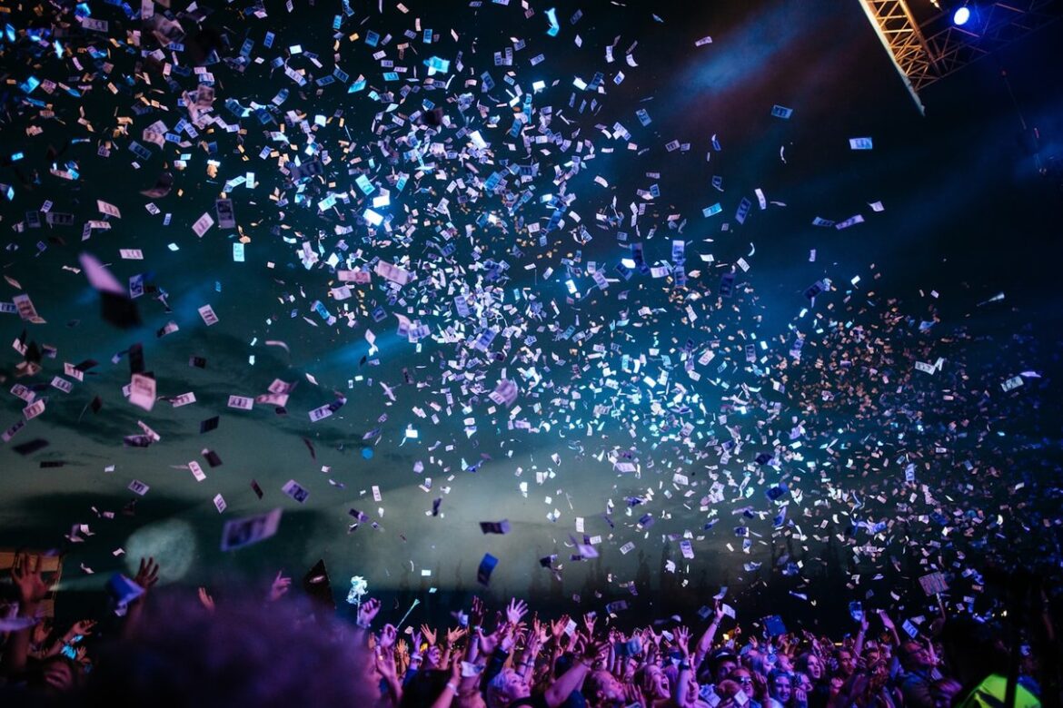 Crowd gathered at a live outdoor concert