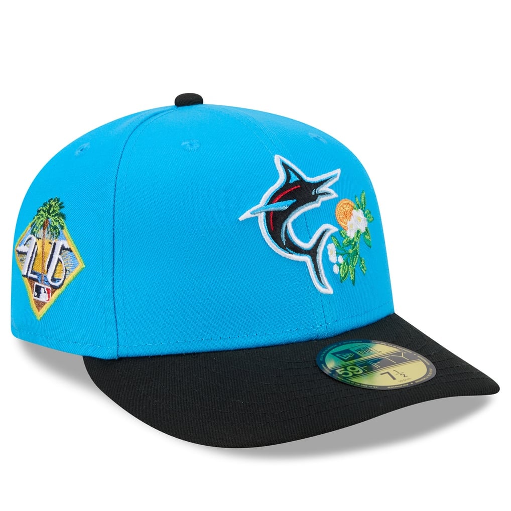 Blue and black Miami Marlins 2026 Spring Training 59FIFTY cap
