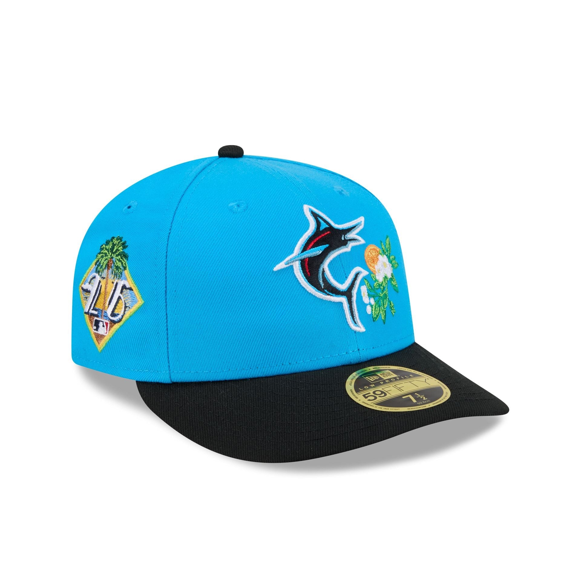 Blue and black Miami Marlins 2026 Spring Training low profile fitted cap