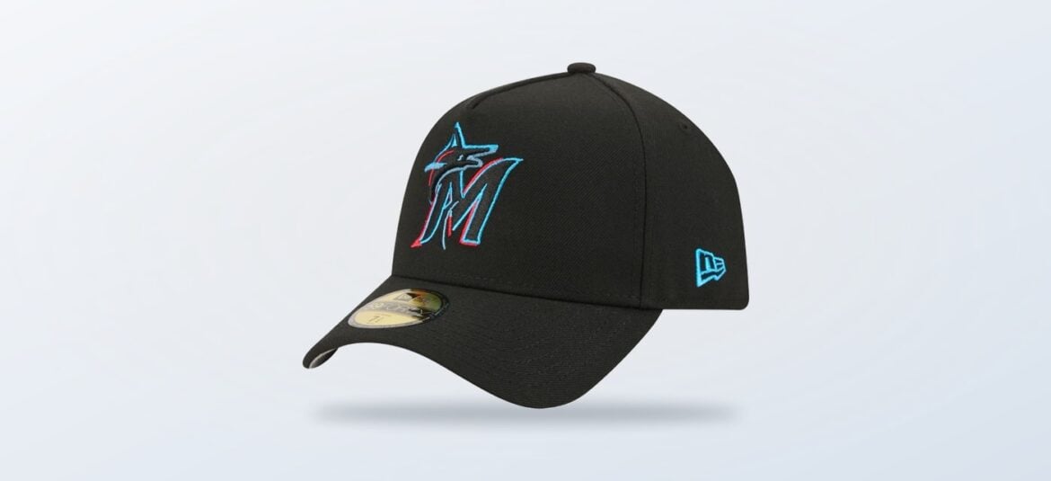 Black Miami Marlins New Era A-Frame 59FORTY fitted cap