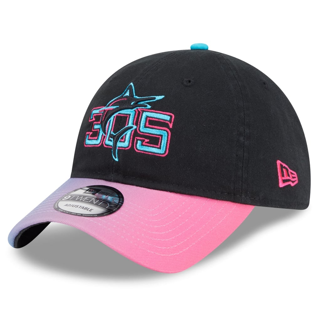 Miami Marlins black and pink New Era 2025 City Connect 9TWENTY adjustable hat