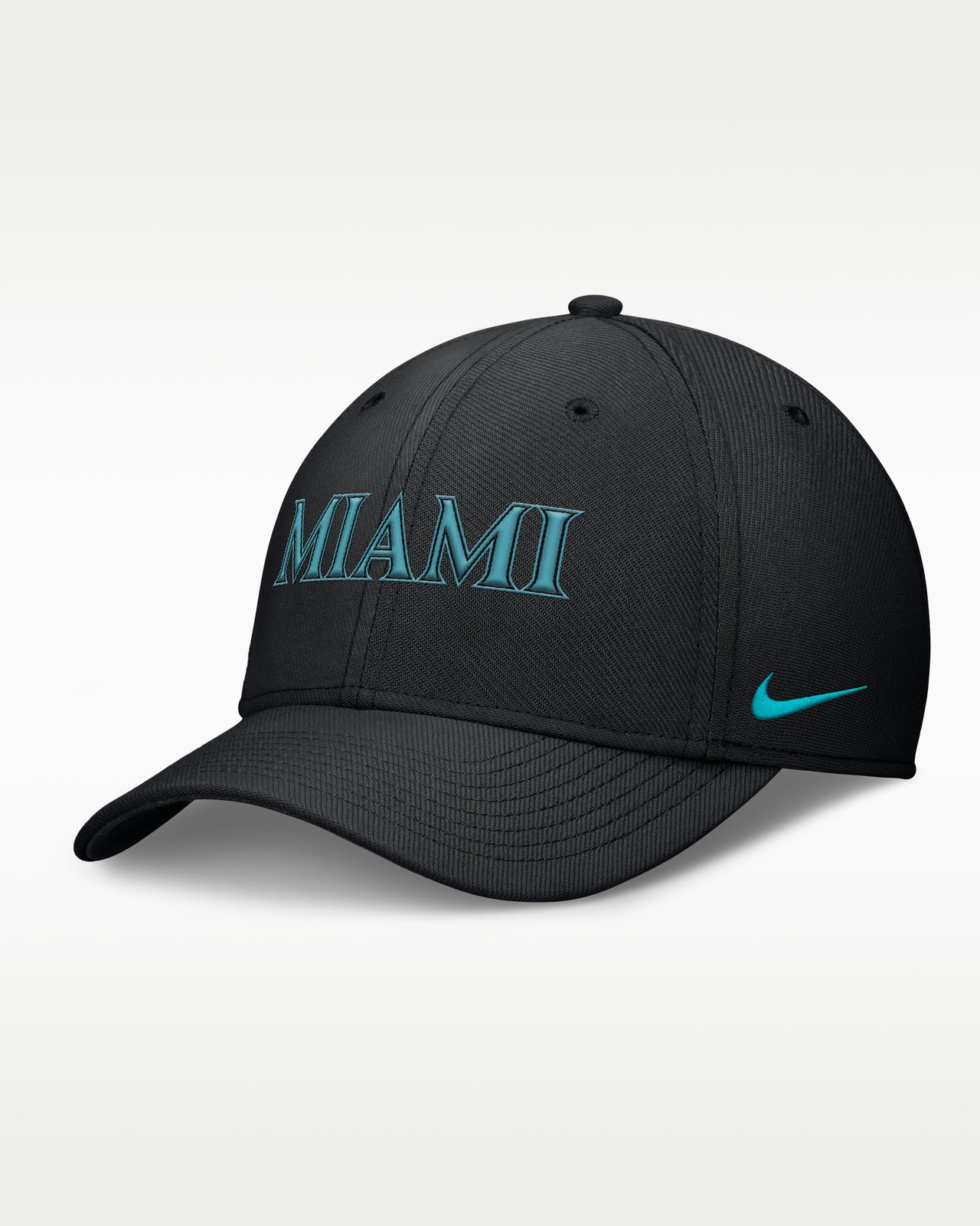 Black Miami Marlins City Connect Rise Swoosh Nike hat