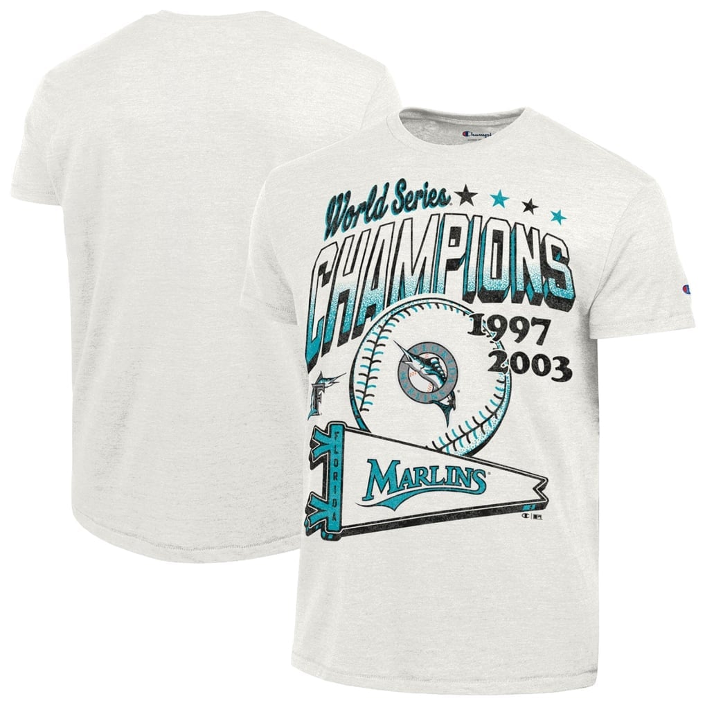 Cream Miami Marlins Champion Cooperstown Collection tri-blend T-shirt