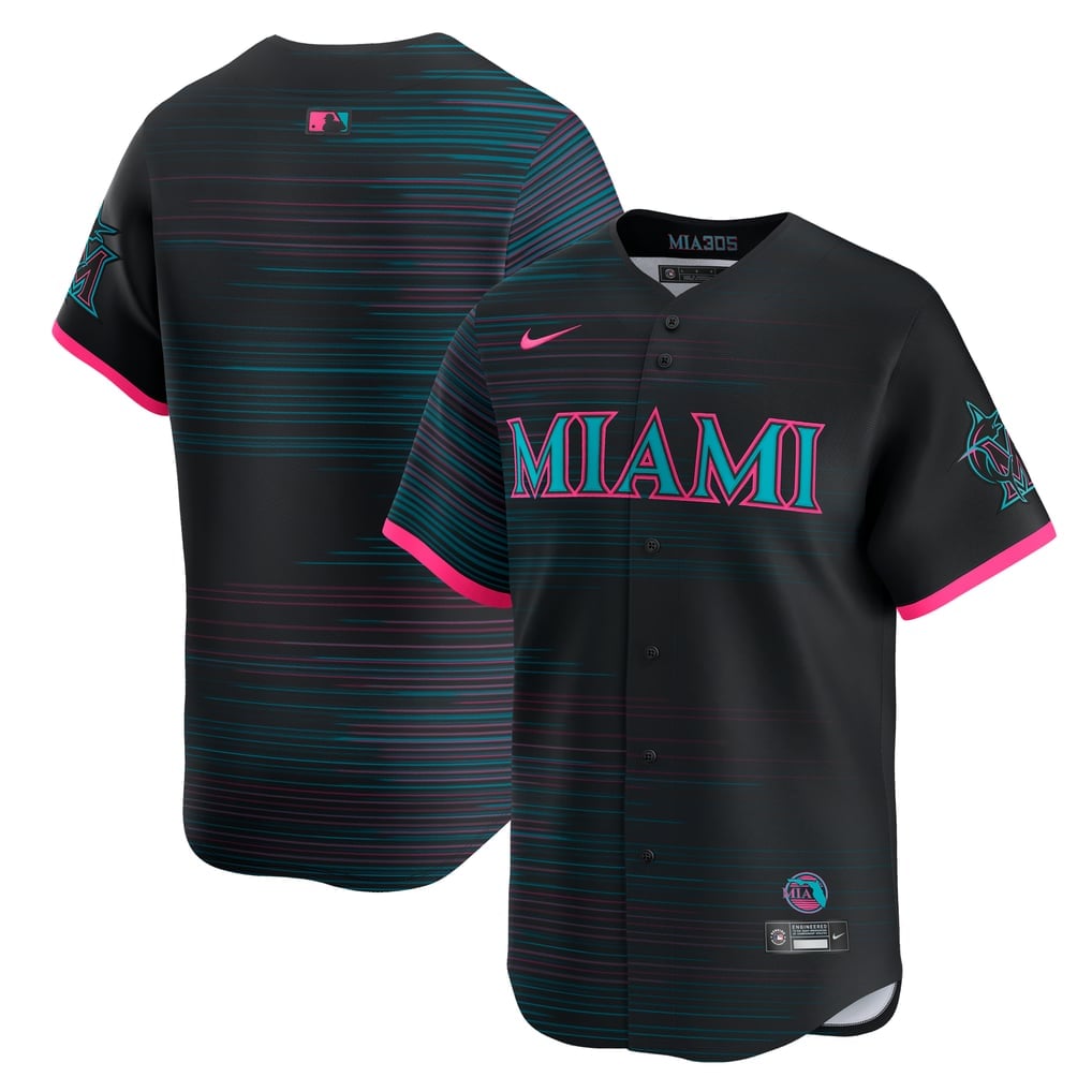 Black Miami Marlins 2025 City Connect Limited Jersey
