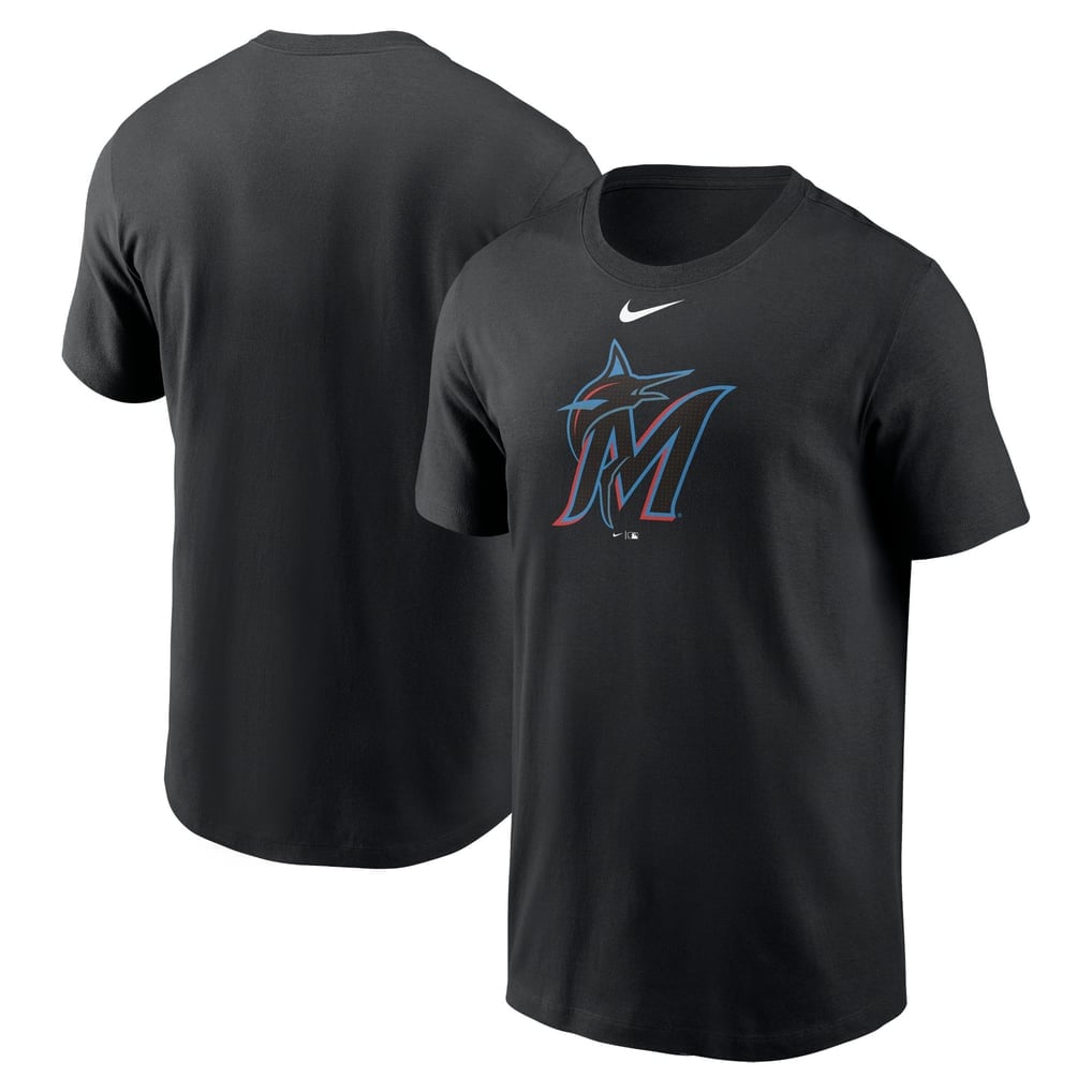 Black Miami Marlins Nike Fuse large logo T-shirt