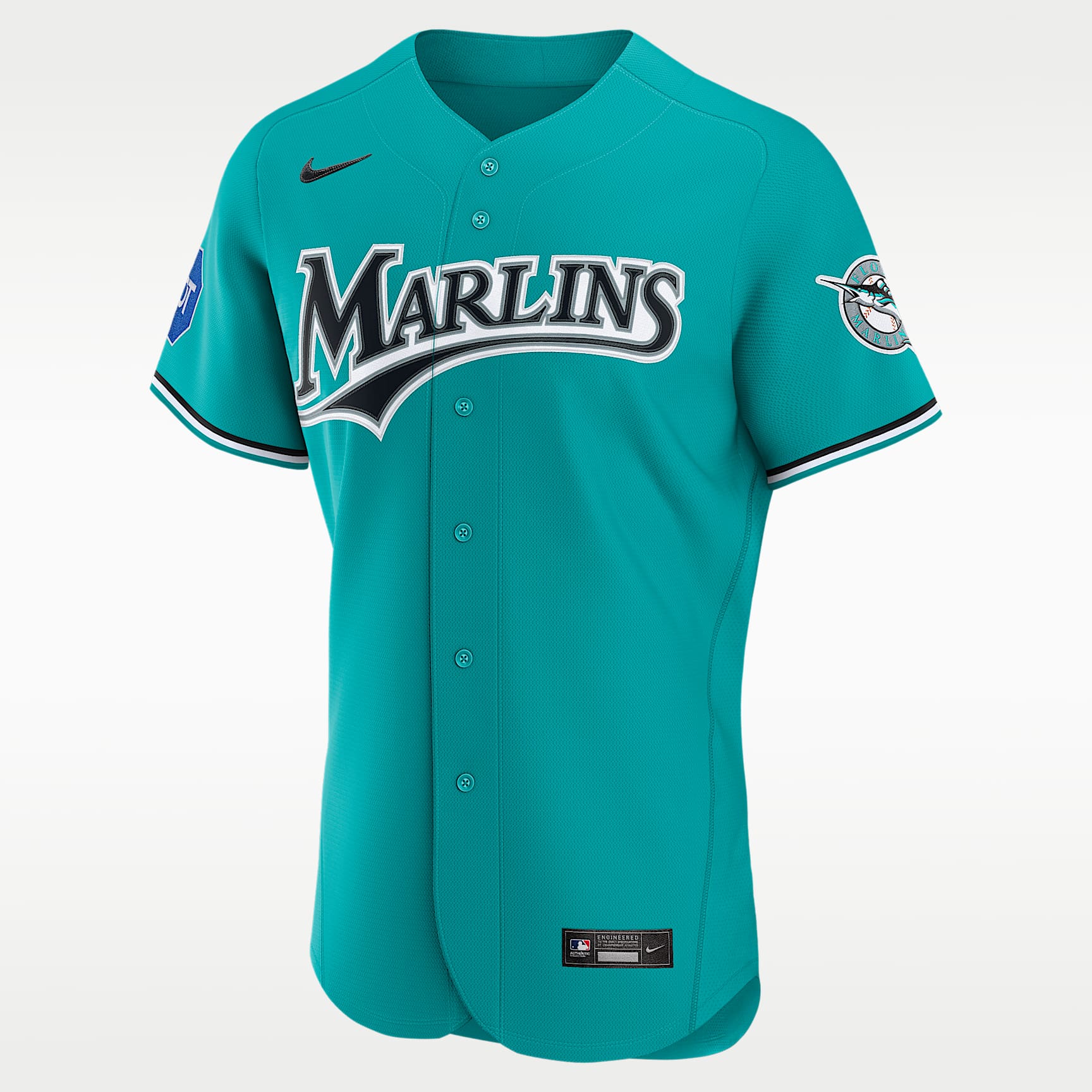 Teal Miami Marlins Nike authentic jersey with stitched team lettering