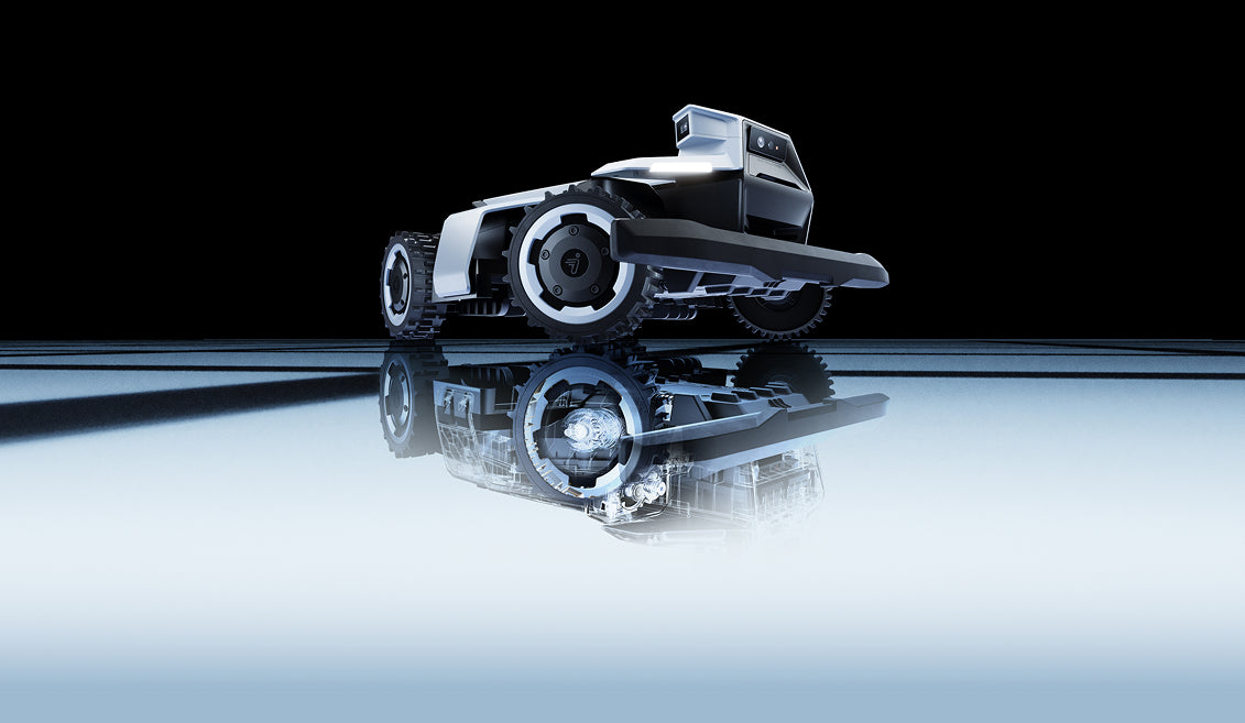 Navimow X4 Mähroboter in einer modernen Gartenszene