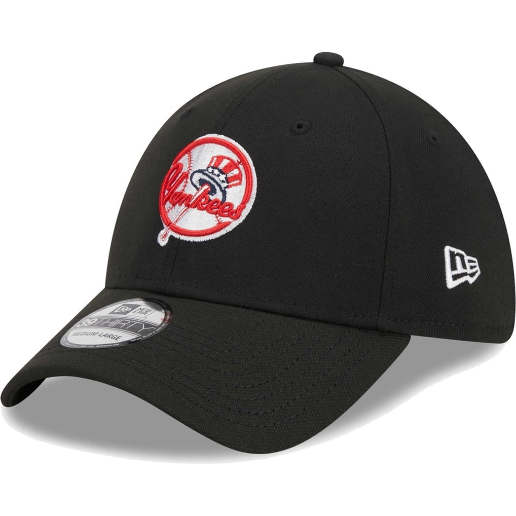 New York Yankees New Era black logo 39THIRTY flex hat