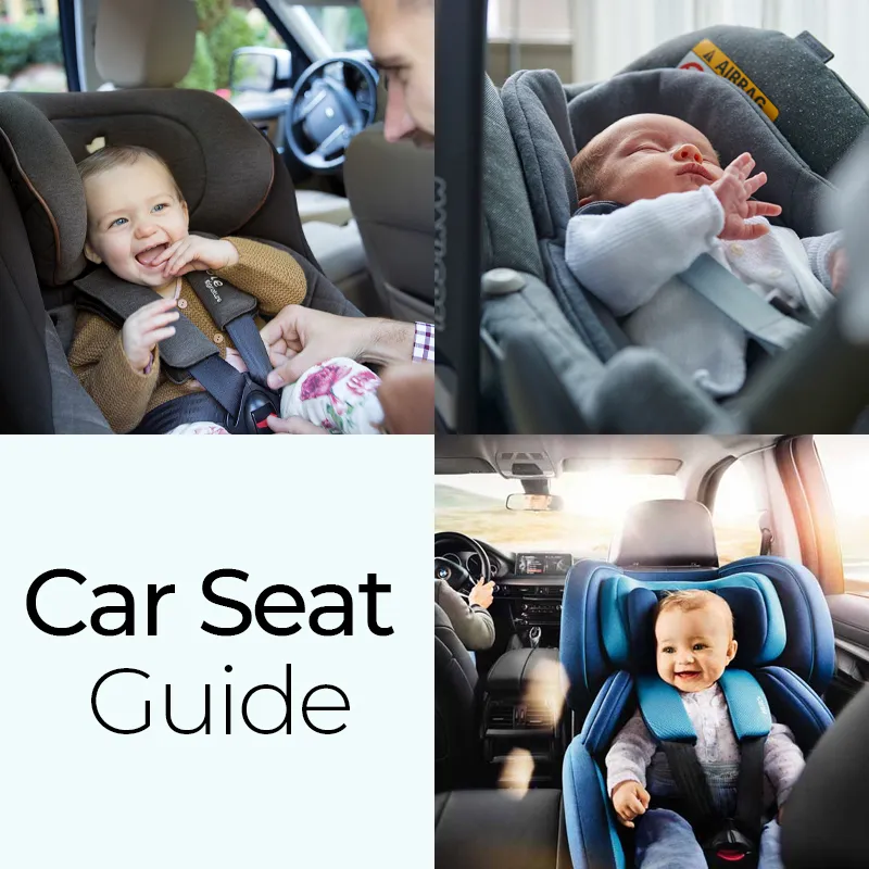 Car seat buying guide illustration from OliversBabyCare.co.uk