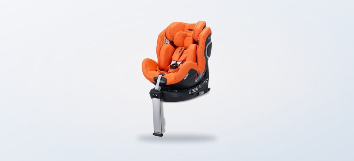 Recaro Xenon 1 360 car seat in vibrant orange