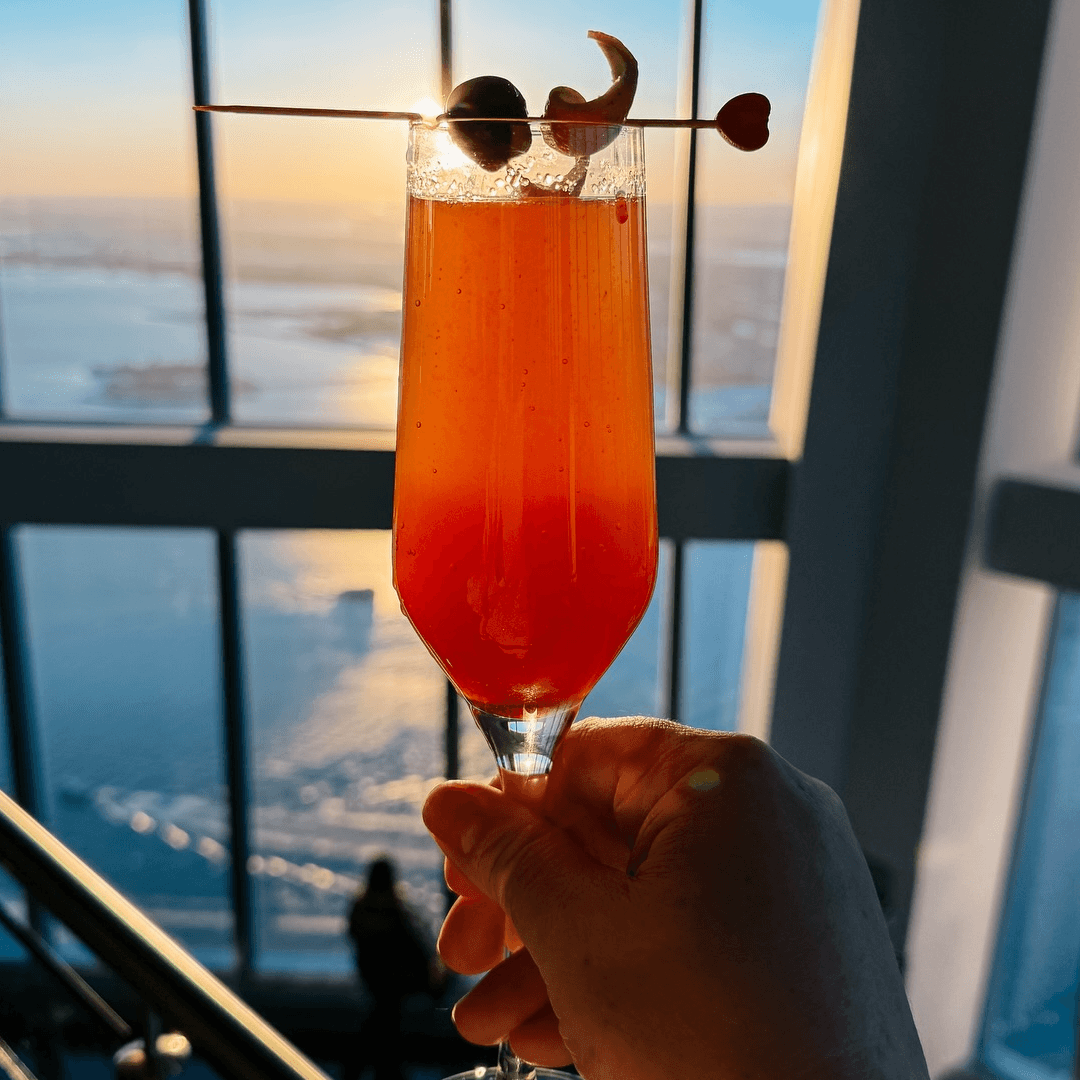 Cocktail at sunset at ONE Dine