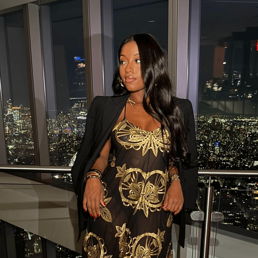 Visitor enjoying a skyline moment at One World Observatory
