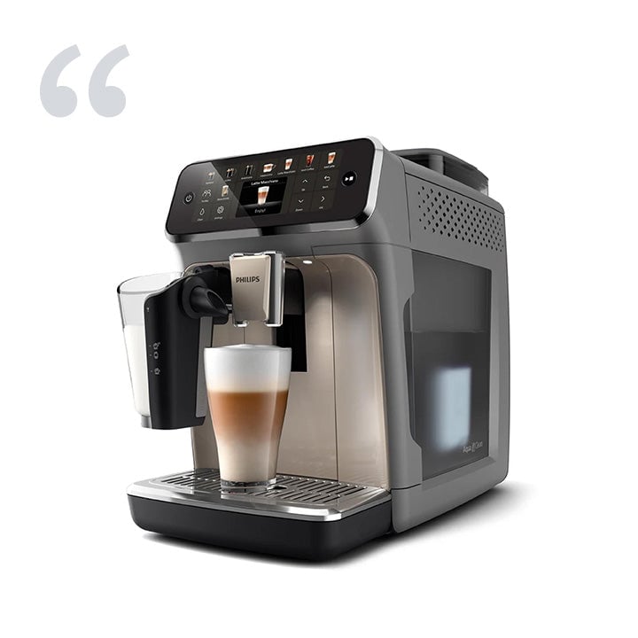 Philips 5500 automatic espresso machine making a latte