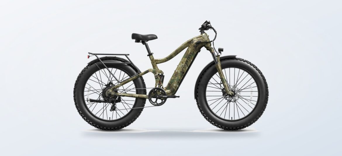 Puckipuppy Boxer electric bike in forest camouflage