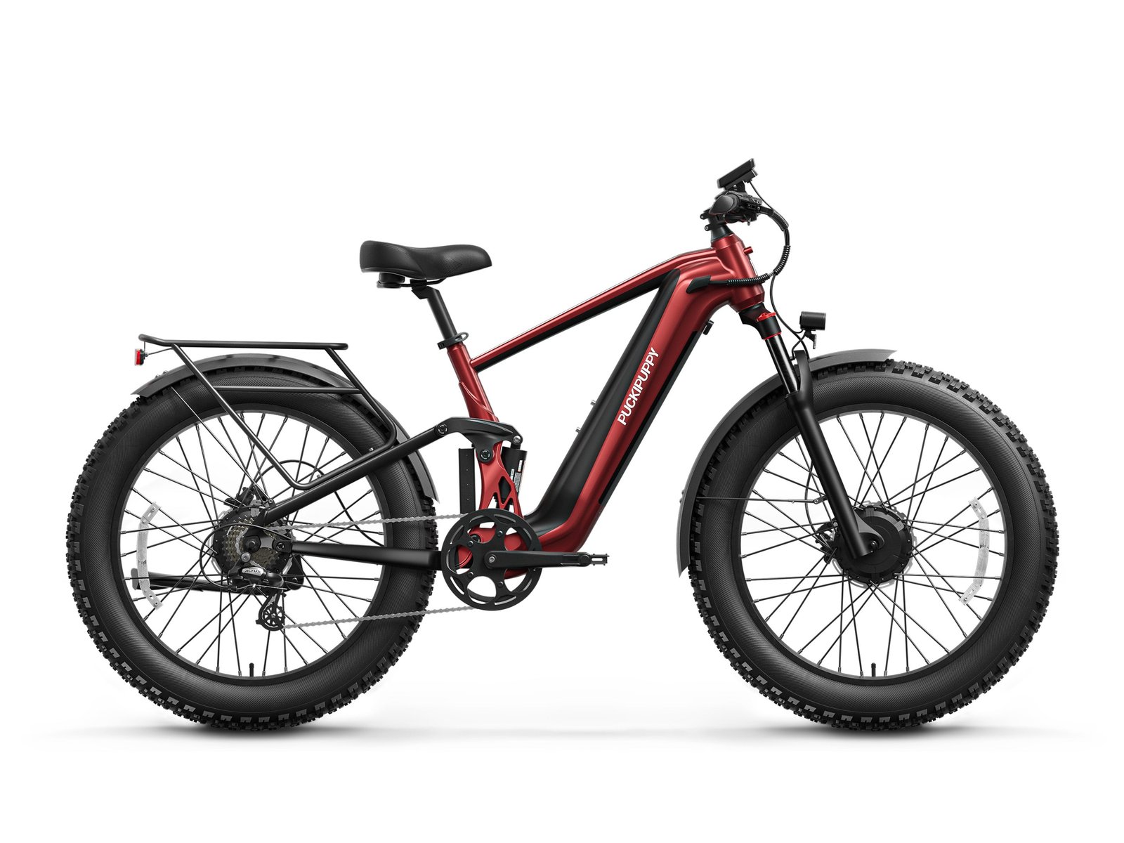 Puckipuppy GoldenR Pro electric bike in black and red