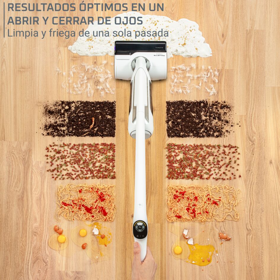 Escena de limpieza del hogar con una solución rowenta