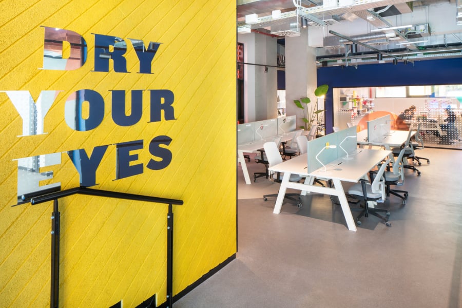 Interior de trabajo de The Social Hub en Bolonia