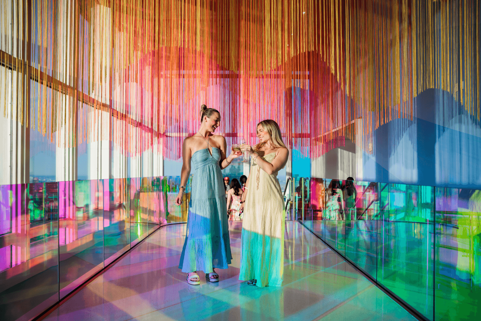Vibrant floral immersive exhibit at View Boston