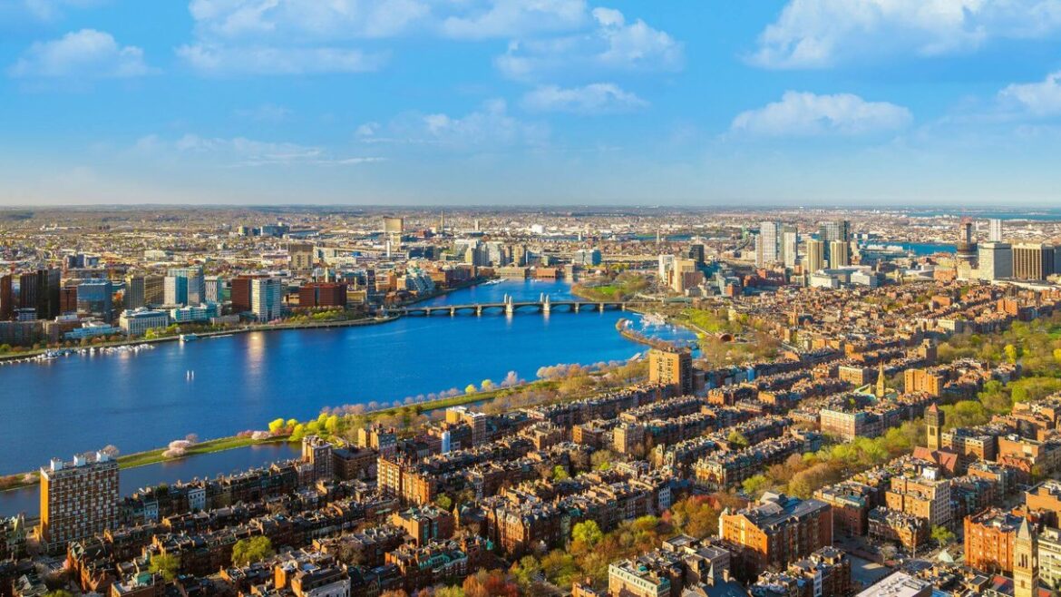 Blick auf den Charles River vom View Boston Observation Deck